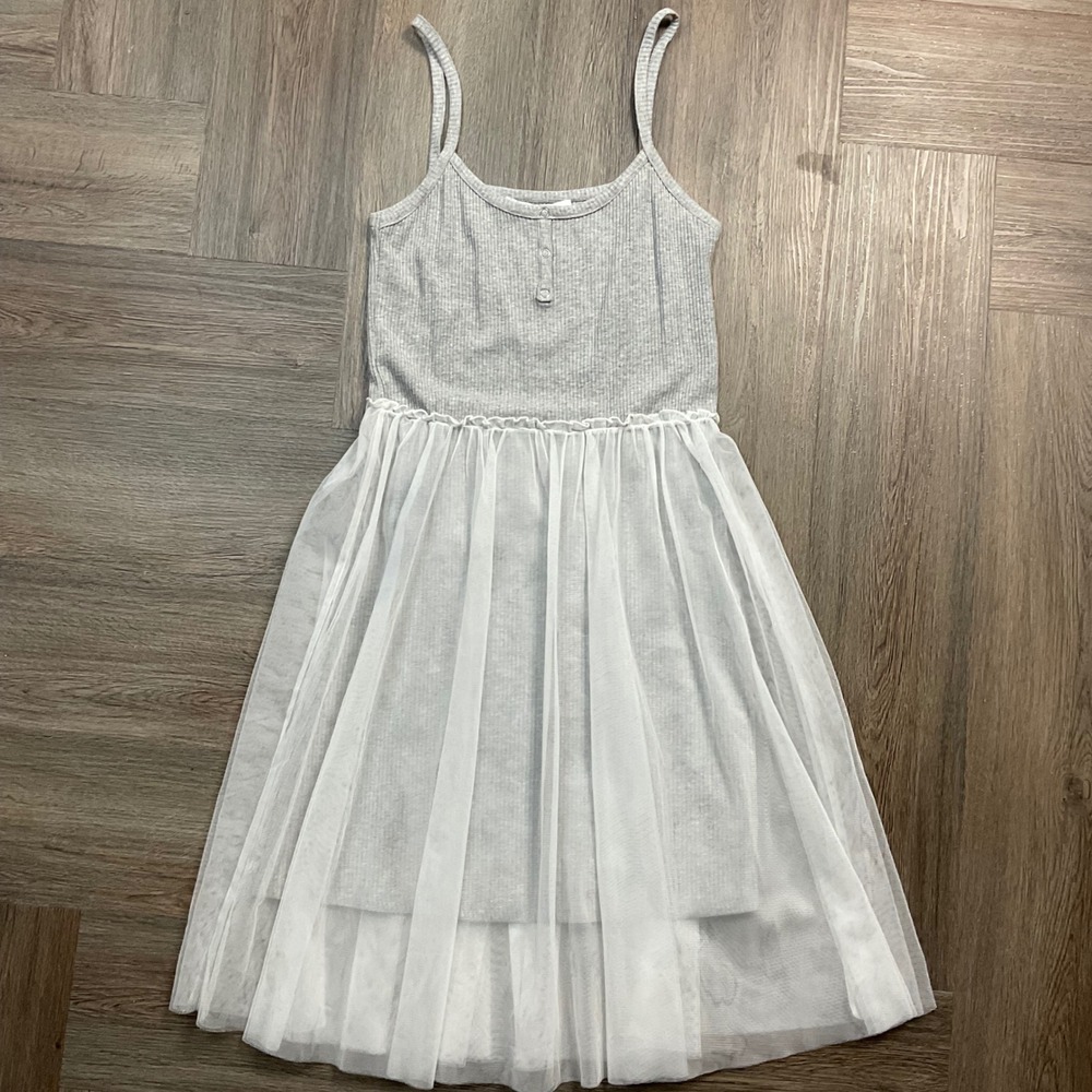 English Factory Tulle Layered Camisole Coquette Ballet Dress Womens Small Gray